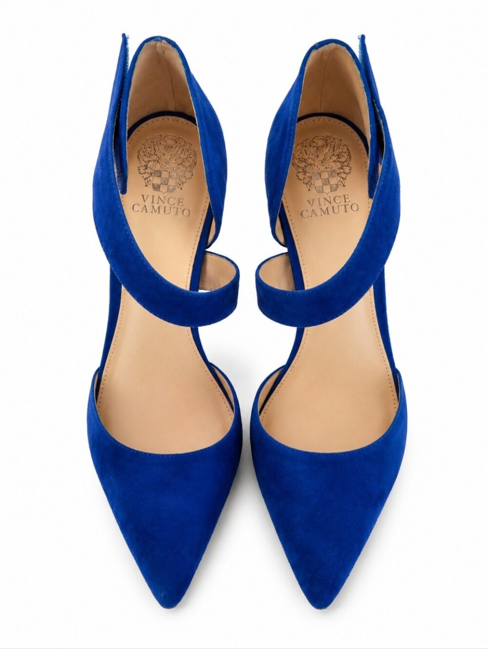 Vince Camuto VC-Charlotte Bright Blue Suede D'Orsay Pumps – Women's